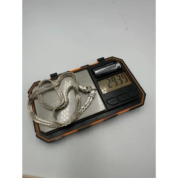 Milor Riccio Chain Necklace Sterling Silver Panther Head Clasp 16.5” 29 Grams - Picture 11 of 11